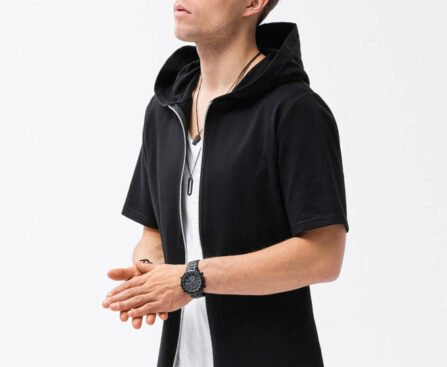 Mens-zip-up-sweatshirt-with-short-sleeves-black-B960-13508